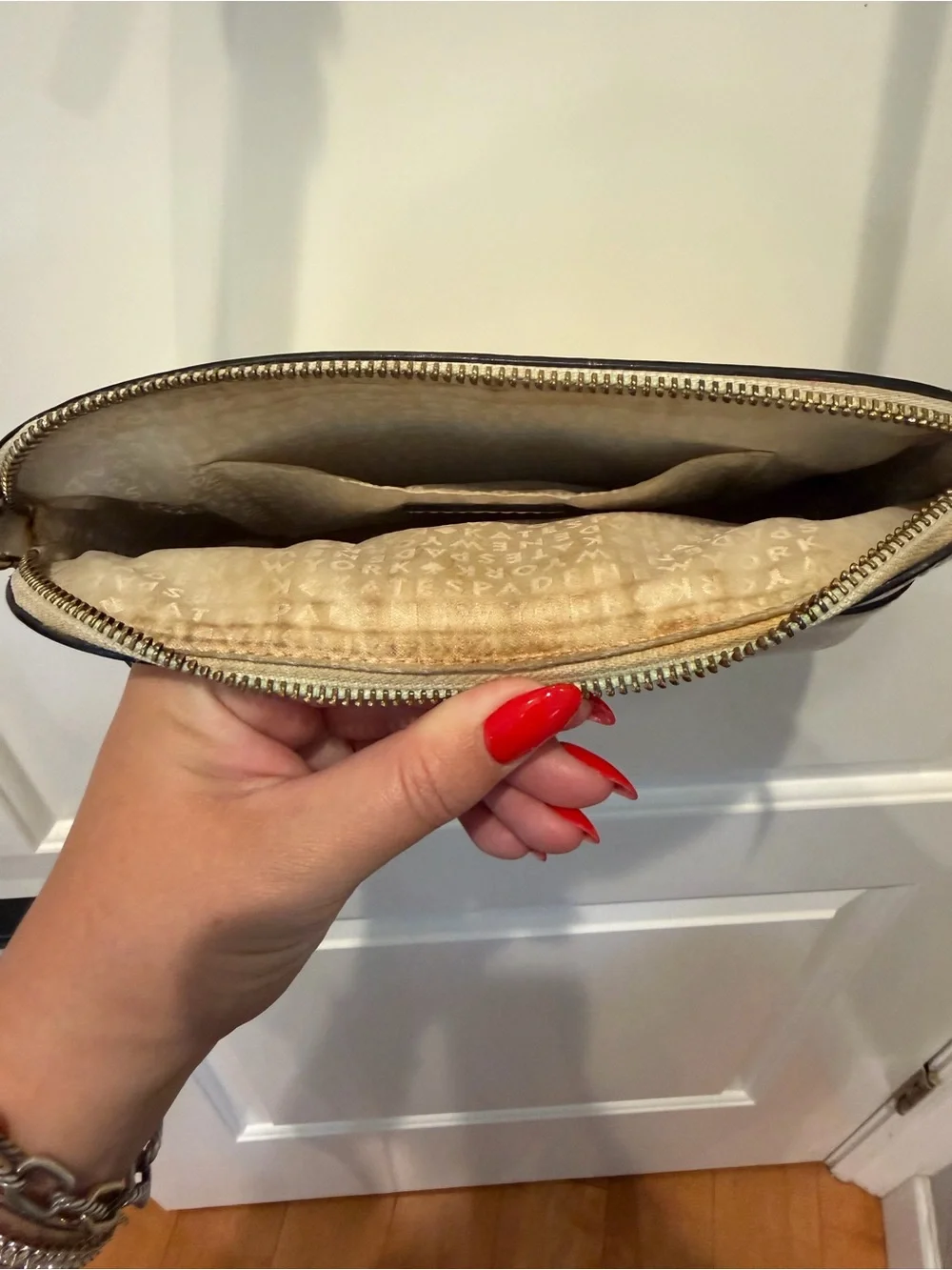kate spade Cream Crossbody with Blush Trim and Adjustable Strap